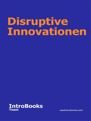 cover image of Disruptive Innovationen